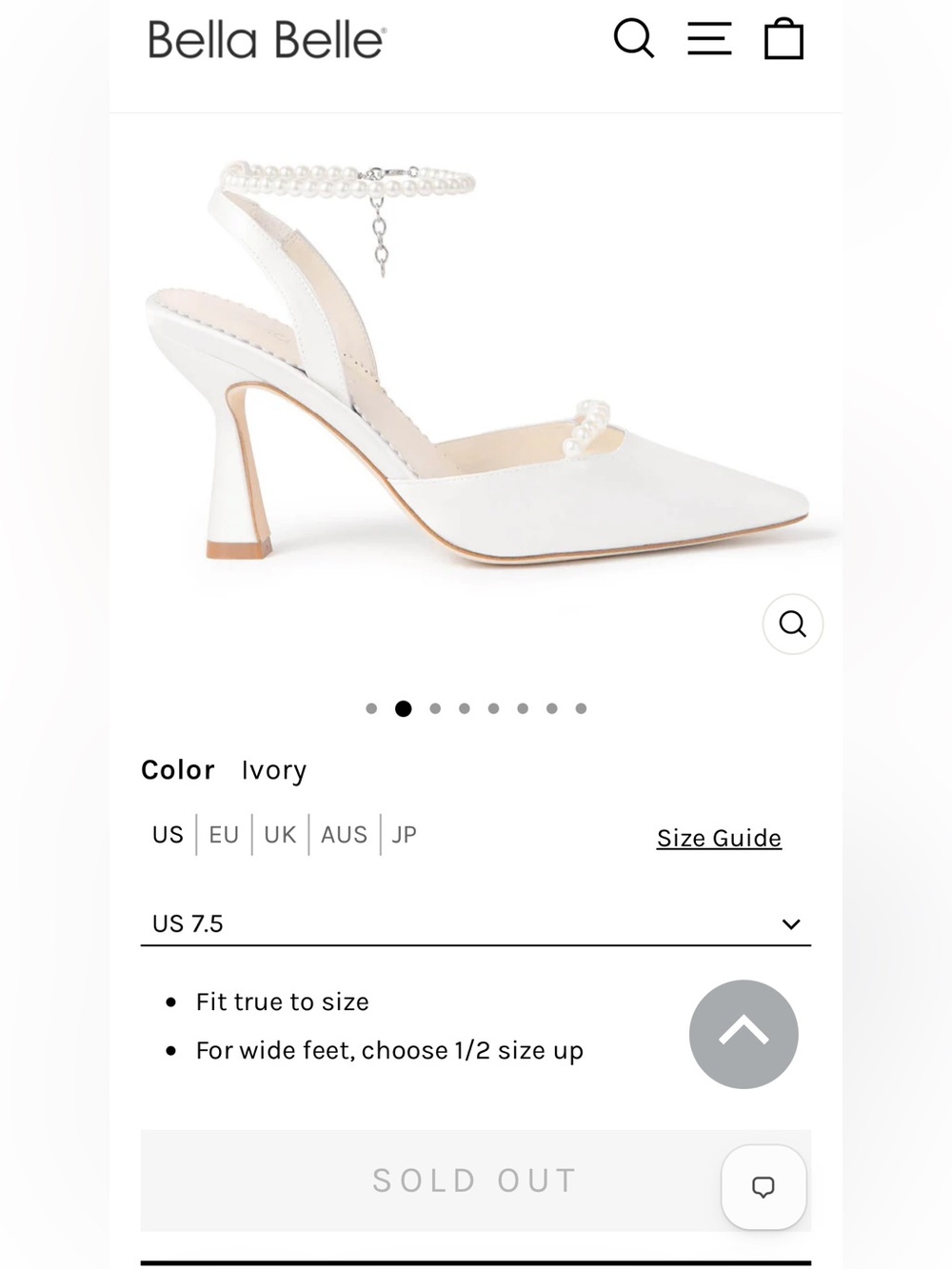 *NEW* Bella Belle Cecilia Ivory Pearl Slingback Bridal Heels 7.5 USA - Picture 10 of 13